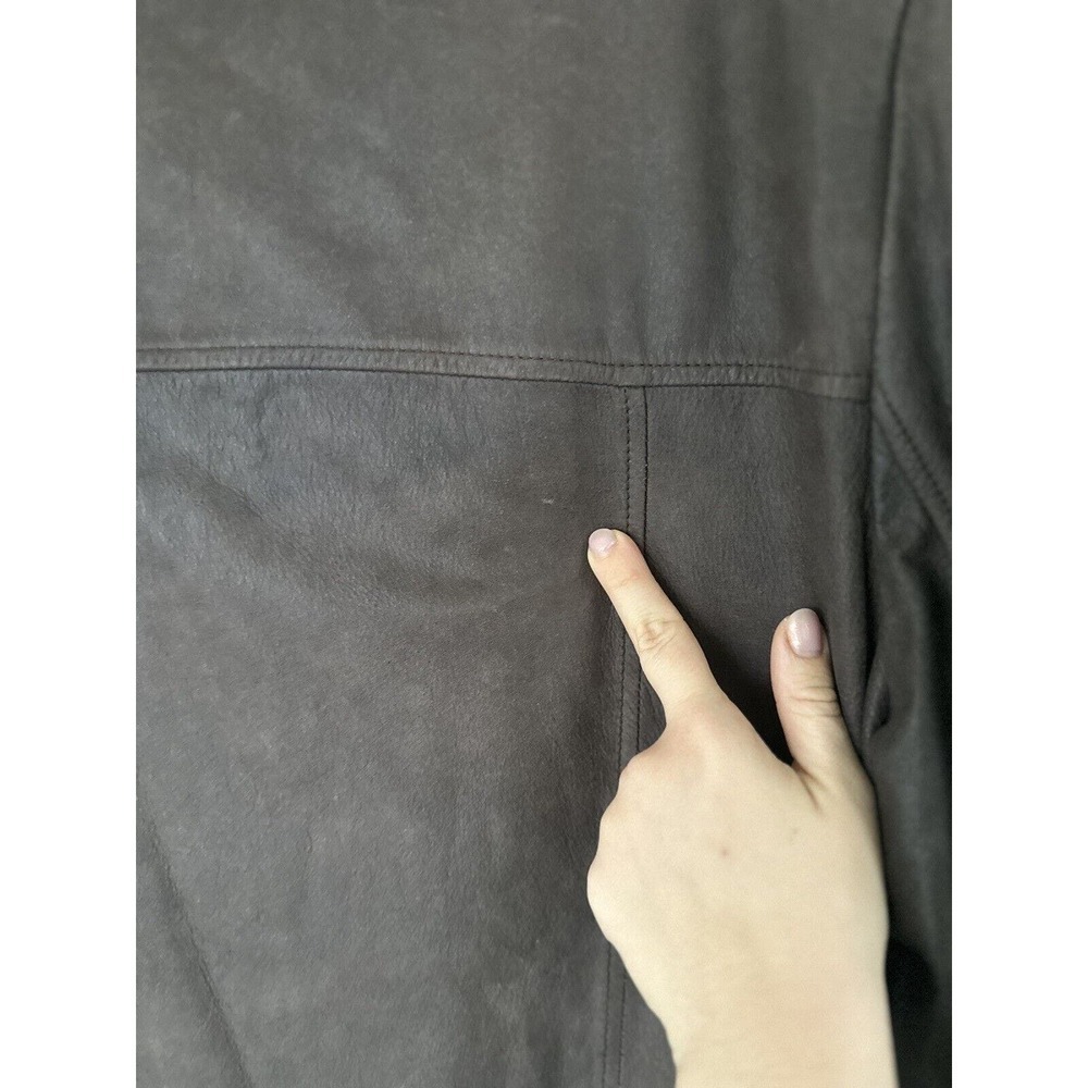 Wilson’s Leather Jacket Men’s Size XL Brown Grunge Mid Length biker 90's​​​ - Picture 10 of 16